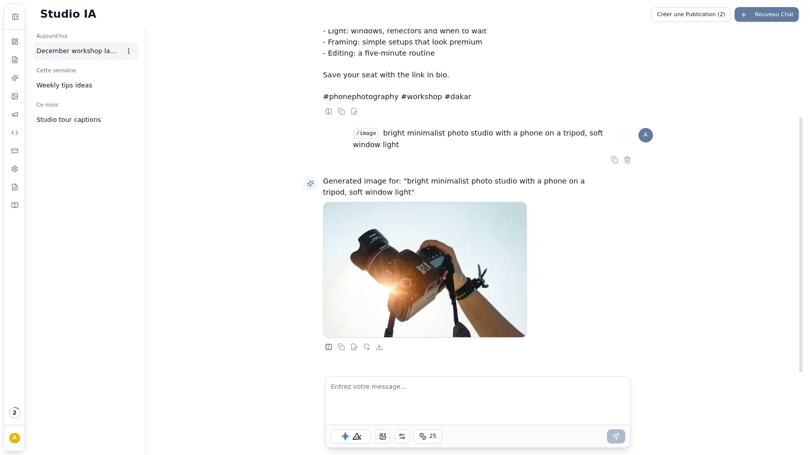 D'une réponse IA à une publication planifiée